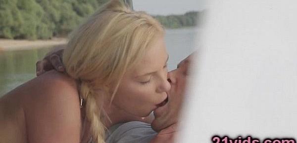  Lovely blonde Angie Koks fucked on boat